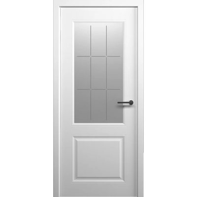 Межкомнатная дверь Стиль-1 Эмаль Белая Стекло Топаз