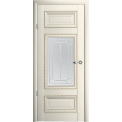 Межкомнатная дверь Версаль-2 Винил Ваниль Стекло Мателюкс (Галерея)