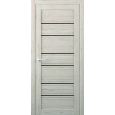 Межкомнатная дверь Техас Soft Touch Кремовая Стекло Графитовое