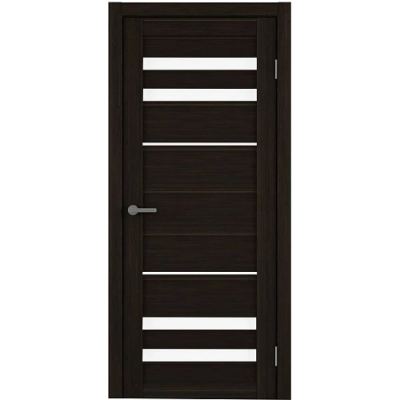 Межкомнатная дверь Пекин Эко-шпон Темный кипарис Стекло Белое