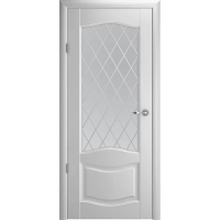 Межкомнатная дверь Лувр-1 Винил Платина Стекло Мателюкс (Ромб)