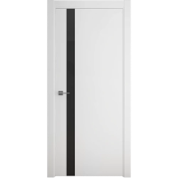 Межкомнатная дверь Геометрия-5 Эмаль Белая Стекло Черное