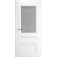 Межкомнатная дверь Византия Винил Белый Стекло Мателюкс Титул