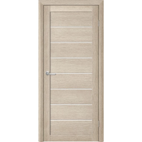 Межкомнатная дверь Т-1 EcoTex Акация кремовая Стекло Белое