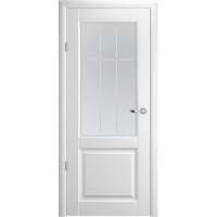 Межкомнатная дверь Эрмитаж-4 Винил Белый Стекло Мателюкс (Квадро)