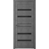 Межкомнатная дверь Дрезден Бетон Темный Стекло Черное