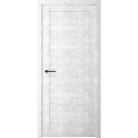 Межкомнатная дверь Дрезден Бетон Светлый Стекло Белое