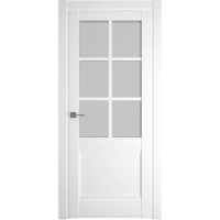 Межкомнатная дверь Киото Винил Белый Стекло Мателюкс