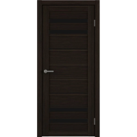 Межкомнатная дверь Пекин Эко-шпон Темный кипарис Стекло Черное