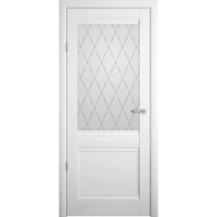 Межкомнатная дверь Рим Винил Белый Стекло Мателюкс