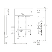 Замок врезной цилиндровый редукторного типа с защелкой Гардиан 72.06 Т
