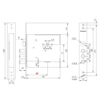Замок врезной сувальдный с защелкой Гардиан 80.11