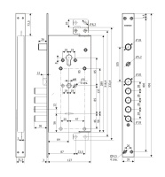 Замок врезной комбинированный с защелкой и перекодировкой с торца Гардиан 75.14 Т