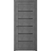 Межкомнатная дверь Вена Бетон Темный Стекло Графитовое