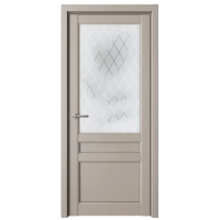 Межкомнатная дверь Олимпия Винил Серый Стекло Мателюкс