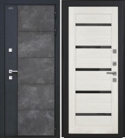 Входная дверь Дорстон Терморазрыв Inoplast (Р-01 бетон/СБ-1 Эшвайт Черный лакобель)
