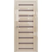 Межкомнатная дверь Сидней Глянец Мокко Стекло Мателюкс Бронза