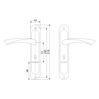 Ручка дверная на планке Белла, латунь