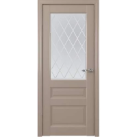 Межкомнатная дверь Эрмитаж-2 Винил Серый Стекло Мателюкс (Ромб)