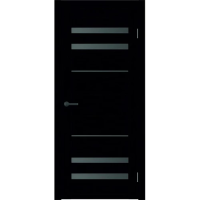Межкомнатная дверь Пекин Эко-шпон Темный кипарис Стекло Графитовое