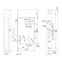 Замок врезной цилиндровый с защелкой Гардиан 32.11