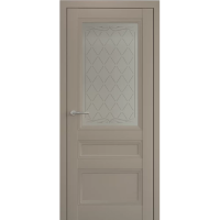 Межкомнатная дверь Византия Винил Серый Стекло Мателюкс Титул