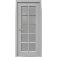 Межкомнатная дверь Классика-5 Эмаль Серая Стекло Мателюкс