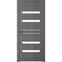 Межкомнатная дверь Дрезден Бетон Темный Стекло Белое