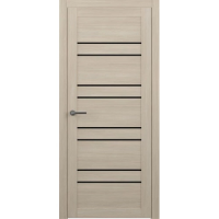 Межкомнатная дверь Дублин Эко-шпон Лиственница мокко Стекло Черное