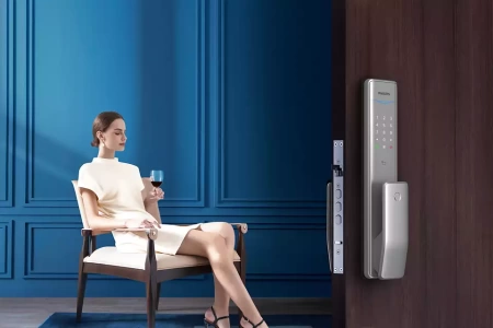 1000 series умный дверной замок Push-Pull серебряный, артикул 22234558