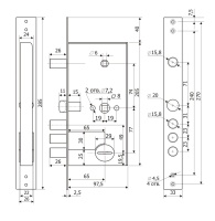 Замок врезной сувальдный с защелкой и задвижкой Гардиан 50.15
