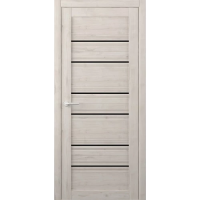 Межкомнатная дверь Техас Soft Touch Кремовая Стекло Черное