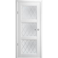 Межкомнатная дверь Эрмитаж-3 Винил Белый Стекло Мателюкс (Ромб)