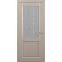 Межкомнатная дверь Эрмитаж-4 Винил Серый Стекло Мателюкс (Квадро)