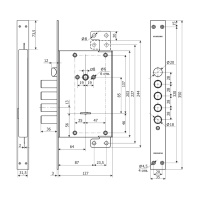 Замок врезной сувальдный с защелкой и перекодировкой с торца Гардиан 71.14 Т
