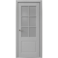 Межкомнатная дверь Классика-4 Эмаль Серая Стекло Мателюкс