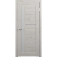 Межкомнатная дверь Мехико Цвет Дуб снежный Стекло Черное