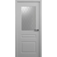 Межкомнатная дверь Стиль-2 Эмаль Серая Стекло Рубин