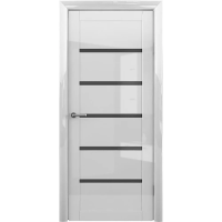 Межкомнатная дверь Вена Глянец Белый Стекло графитовое