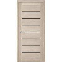 Межкомнатная дверь Т-1 EcoTex Акация кремовая Стекло Черное