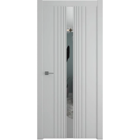 Межкомнатная дверь Геометрия-8 Эмаль Серая Зеркало