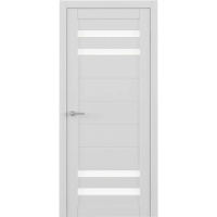 Межкомнатная дверь Пекин Эко-шпон Белый Кипарис Стекло Белое