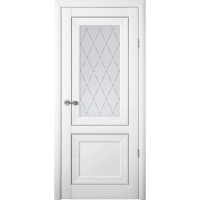 Межкомнатная дверь Прадо Винил Белый Стекло Мателюкс Гранд