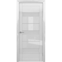 Межкомнатная дверь Прага Глянец Белый Стекло Матовое