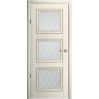 Межкомнатная дверь Версаль-3 Винил Ваниль Стекло Мателюкс (Ромб)