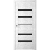 Межкомнатная дверь Дрезден Бетон Светлый Стекло Черное