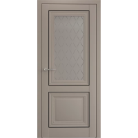 Межкомнатная дверь Спарта-2 с молдингом Винил Серый Стекло Лорд серый