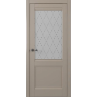 Межкомнатная дверь Рим Винил Серый Стекло Мателюкс