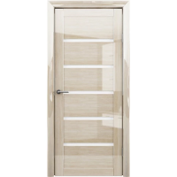 Межкомнатная дверь Вена Глянец Мокко Стекло белое