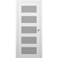 Межкомнатная дверь Эрмитаж-6 Винил Белый Стекло Мателюкс (Галерея)